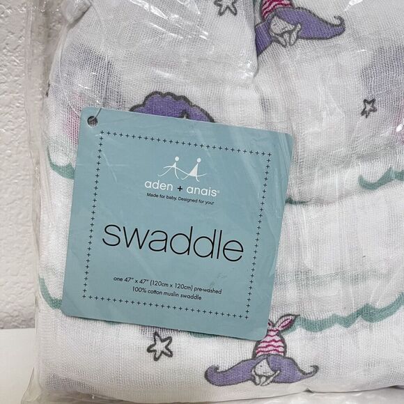 Aden + Anais Abby Lane Splash Mermaid Swaddle Blanket in a Bag Muslin Cotton NWT - Picture 2 of 11